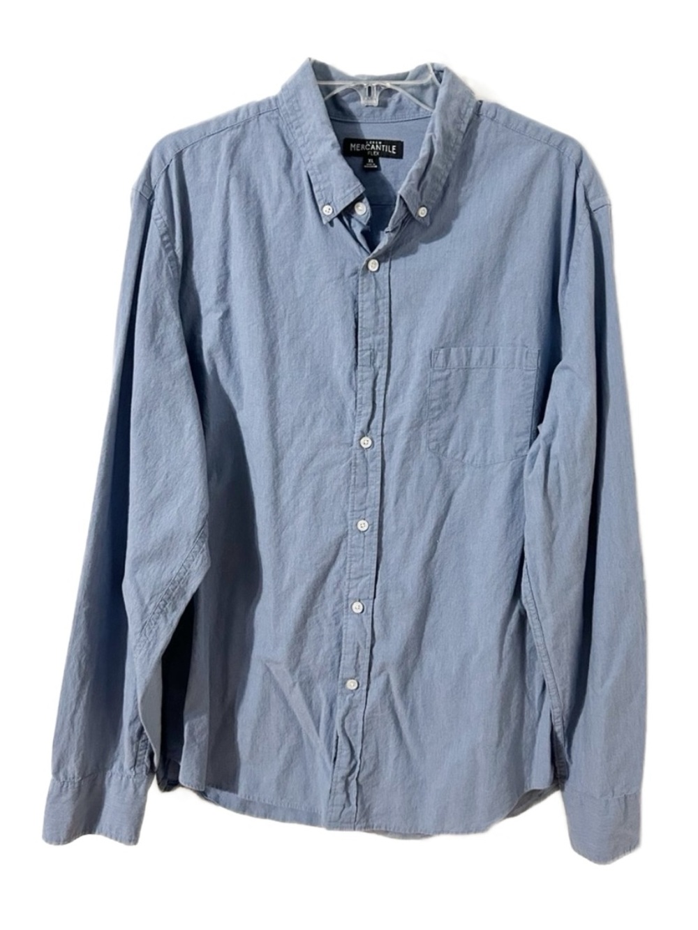 J. Crew Mercantile Casual Long Sleeve Button-Down Shirt Breast Pocket Blue Cuffs